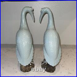 Pair of Chinese Export Porcelain Figures of Cranes