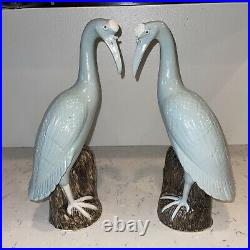 Pair of Chinese Export Porcelain Figures of Cranes