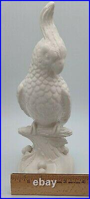 Pair of Cockatoo Figurines Statues Chelsea House Italy White Porcelain Ceramic