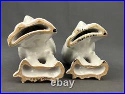 Pair of Italian Pottery Hand-Painted Fancy Pigeons Love Birds Doves