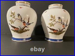 Pair of Stunning Limoges Rothschild Pattern Lidded Urns