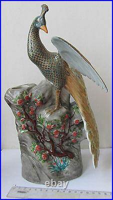 Peacock Phoenix Chinese porcelain figurine figure vase set China Jingdezhen