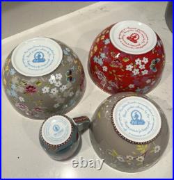 PiP Studio Floral, Butterflies Bird Fine Porcelain 5 Pieces Bowls Mug NEVER USED