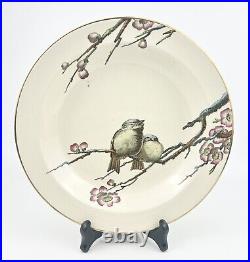 Pinder Bourne Painted Bowls Birds Blossoms 1880s Pre Doulton Beautiful