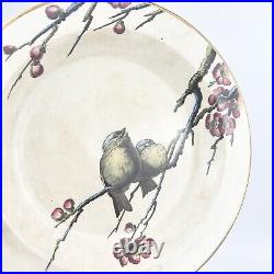 Pinder Bourne Painted Bowls Birds Blossoms 1880s Pre Doulton Beautiful