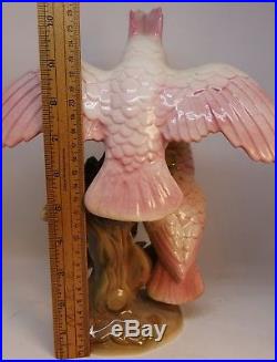 Pink Cockatoos Birds Wm Maddux California Pottery Vintage Rare Figurine Statue