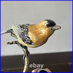 Porcelain And Bronze Candlestick Branch Bird