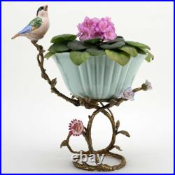 Porcelain Bird Bowl With Bronze Ormolu Planter