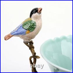 Porcelain Bird Bowl With Bronze Ormolu Planter