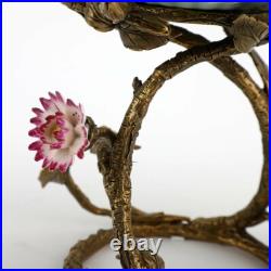 Porcelain Bird Bowl With Bronze Ormolu Planter