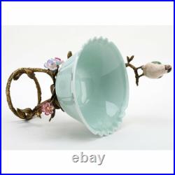 Porcelain Bird Bowl With Bronze Ormolu Planter
