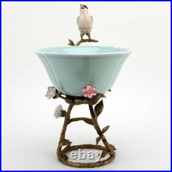 Porcelain Bird Bowl With Bronze Ormolu Planter