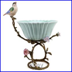 Porcelain Bird Bowl With Bronze Ormolu Planter