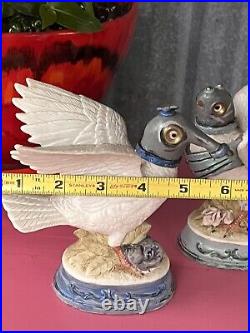 Porcelain Bird Doves Folk Art Figurine Altered Steampunk Watcher Warrior Artwork