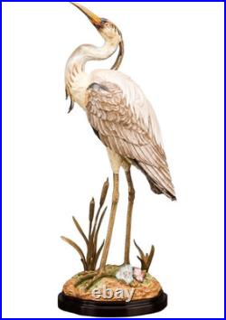 Porcelain Bird Figurine with Bronze Ormolu Statue Sculpture-10'' x 24''H
