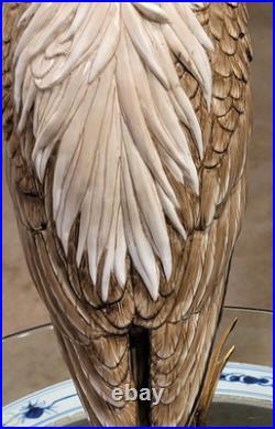 Porcelain Bird Figurine with Bronze Ormolu Statue Sculpture-10'' x 24''H
