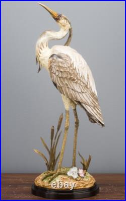 Porcelain Bird Figurine with Bronze Ormolu Statue Sculpture-10'' x 24''H