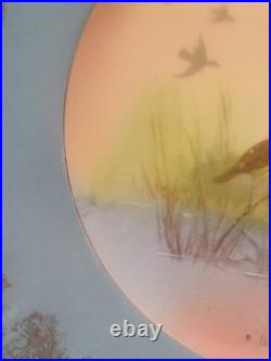 Porcelain Bird Plates Antique 1920s Set of 3 LimogesSigned B. Albert Blue Gold
