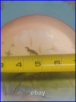 Porcelain Bird Plates Antique 1920s Set of 3 LimogesSigned B. Albert Blue Gold