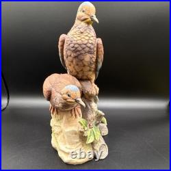 Porcelain Figurine Titled'Mourning Doves' by Andrea by Sadek Made In Japan