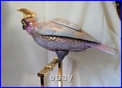 Porcelain Gold Crested Cockatoo Perched Mangani for Oggetti Italy 1970's