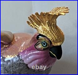Porcelain Gold Crested Cockatoo Perched Mangani for Oggetti Italy 1970's