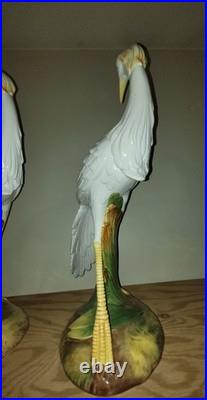 Porcelain Heron Pair, Made In Italy
