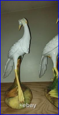 Porcelain Heron Pair, Made In Italy