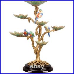 Porcelain and bronze ormolu parrot parrots birds centerpiece epergne figurine