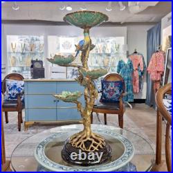 Porcelain and bronze ormolu parrot parrots birds centerpiece epergne figurine