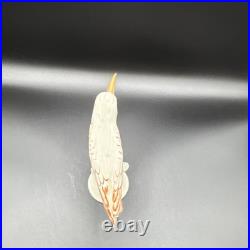 Porcelain bird figurine hand-painted orange/gold accents