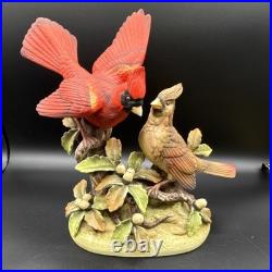 Porcelain figurine titled'Cardinals on Branch' by Andrea Sadek