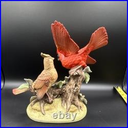 Porcelain figurine titled'Cardinals on Branch' by Andrea Sadek