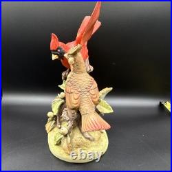 Porcelain figurine titled'Cardinals on Branch' by Andrea Sadek