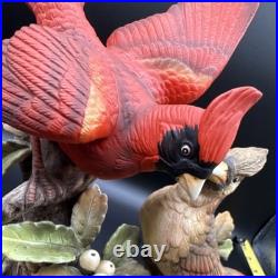 Porcelain figurine titled'Cardinals on Branch' by Andrea Sadek