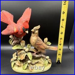 Porcelain figurine titled'Cardinals on Branch' by Andrea Sadek