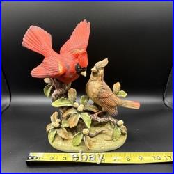 Porcelain figurine titled'Cardinals on Branch' by Andrea Sadek