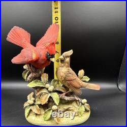 Porcelain figurine titled'Cardinals on Branch' by Andrea Sadek