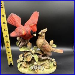 Porcelain figurine titled'Cardinals on Branch' by Andrea Sadek