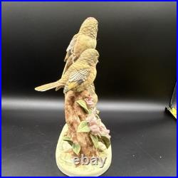 Porcelain figurine titled'Three Birds on Branch withApple Blossoms'Andrea by Sadek