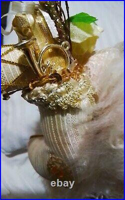 Porcelain santa claus Karen Didion Gold Gilded Bird Cage Stocking Limited D2