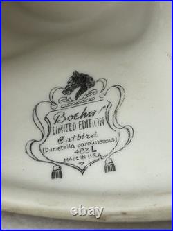 Porcelain sculpture titled'Catbird with Hyacinths' by Boehm