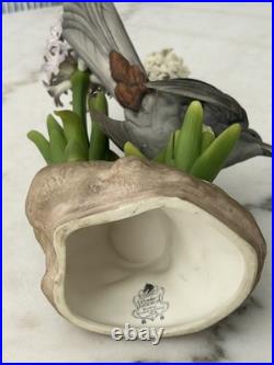 Porcelain sculpture titled'Catbird with Hyacinths' by Boehm