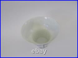 Porsgrund Norway Porcelain Scandi Mid Century Modern Blue & White Bird Vase
