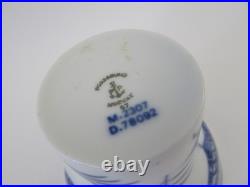 Porsgrund Norway Porcelain Scandi Mid Century Modern Blue & White Bird Vase