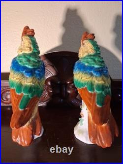 Pr Antique Paris De Porcelaine France Swords Mark Parrots Figurines Rare Find 8