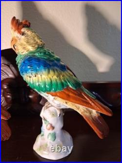 Pr Antique Paris De Porcelaine France Swords Mark Parrots Figurines Rare Find 8