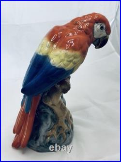 RARE Royal Dux Vintage porcelain Parrot