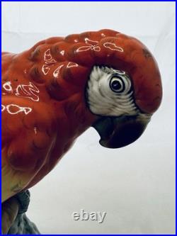 RARE Royal Dux Vintage porcelain Parrot