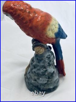 RARE Royal Dux Vintage porcelain Parrot